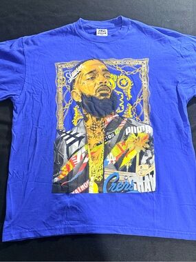 Nipsey Hussle Men's Pro 5 Blue Graphic T-shirt 2XL